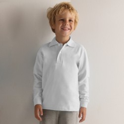 Polo blanco algodón niños