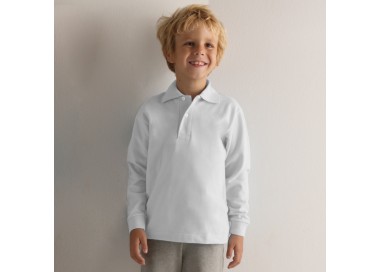 Polo blanco algodón niños