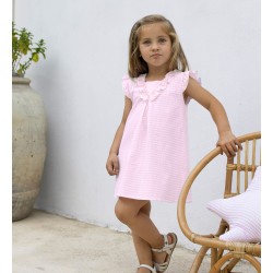 Vestido de verano rosa pastel rayas