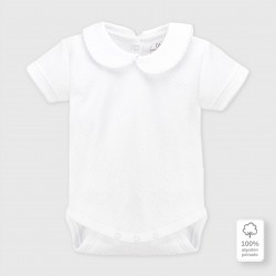 Newborn´s short sleeve one-piece with collar.