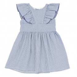 Vestido bebé vichy azul indigo