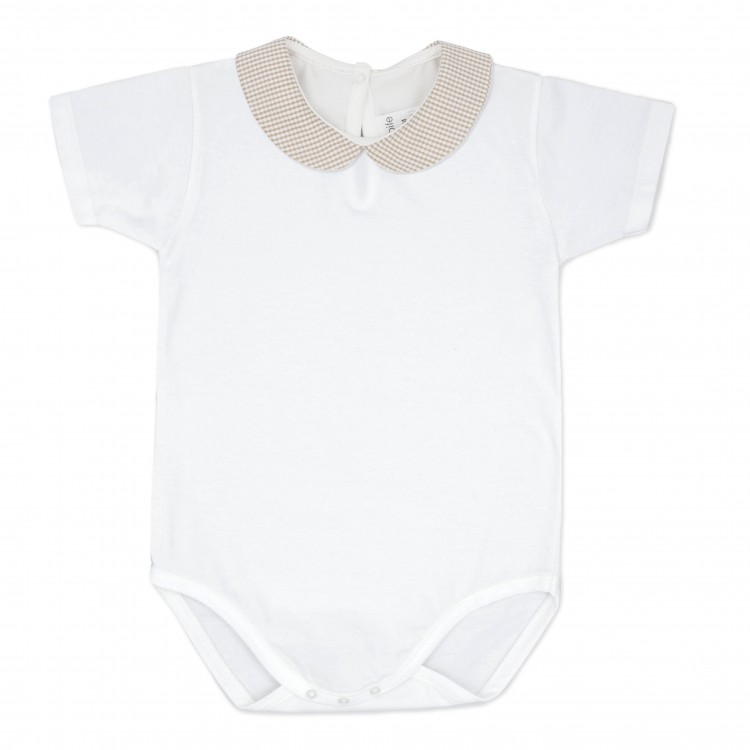Body manga corta y cuello cuadro vichy camel Body manga corta y cuello cuadro vichy camel