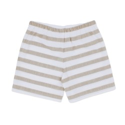 Pantalones cortos rayas beige blanco