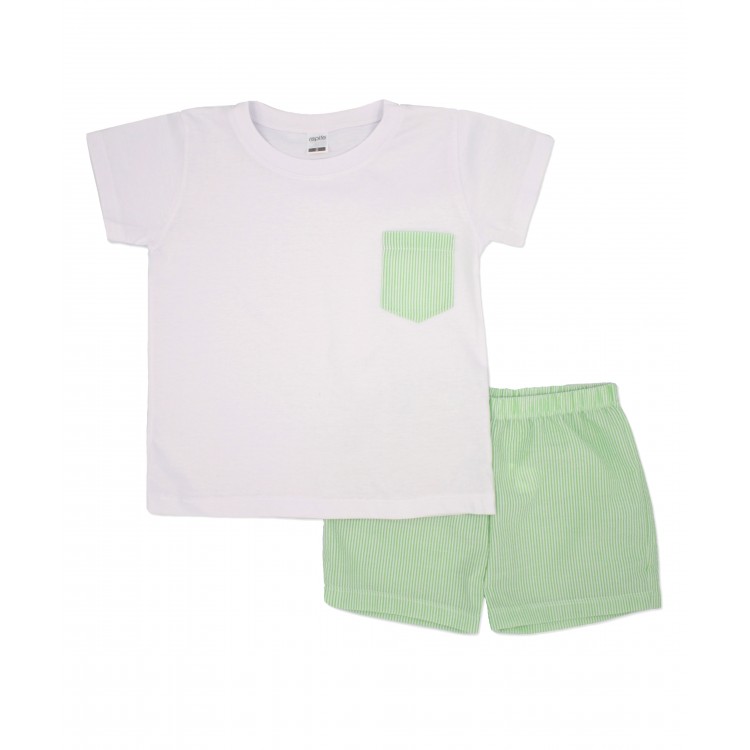 Conjunto niño seersucker mil rayas verdes Conjunto niño seersucker mil rayas verdes
