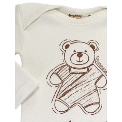 Newborn´s one-piece with pinned collar in organic cotton.