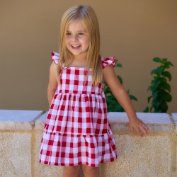 Vestido de tirantes con braguita vichy rojo o marino