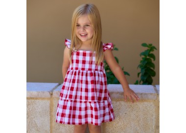 Vestido vichy rojo bebé