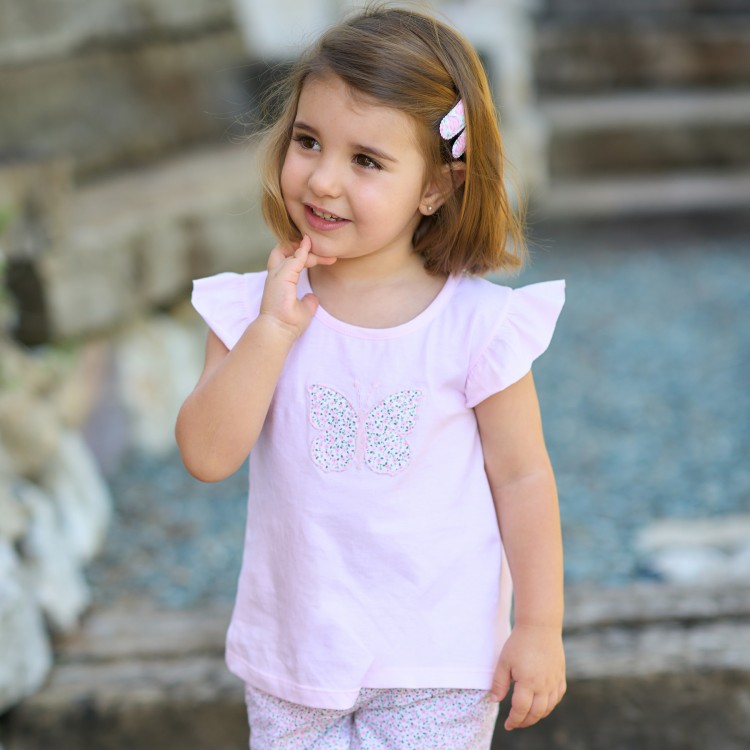 Conjunto niña flores liberty rosa Conjunto niña flores liberty rosa