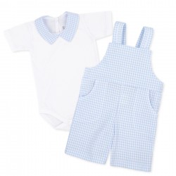 Conjunto peto y body vichy verano bebe