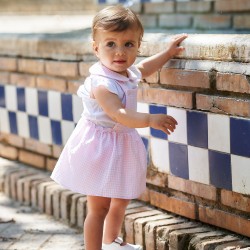 Conjunto pichy y body rosa niña