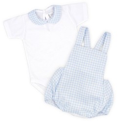 Conjunto vichy azul para bebé