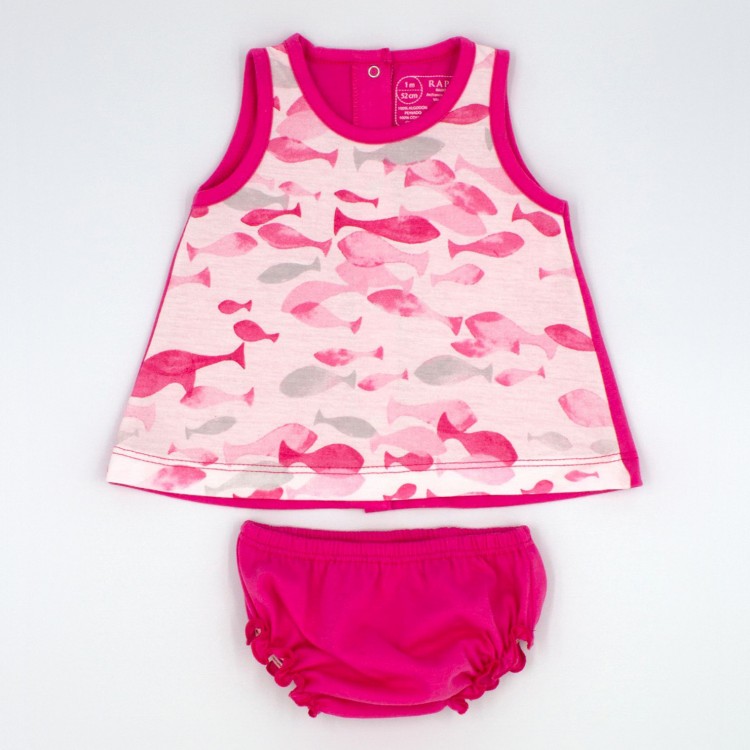 Vestido estampado fucsia bebé Vestido estampado fucsia bebé