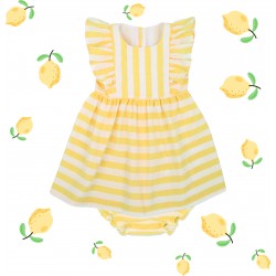 Vestido bebé rayas amarillas