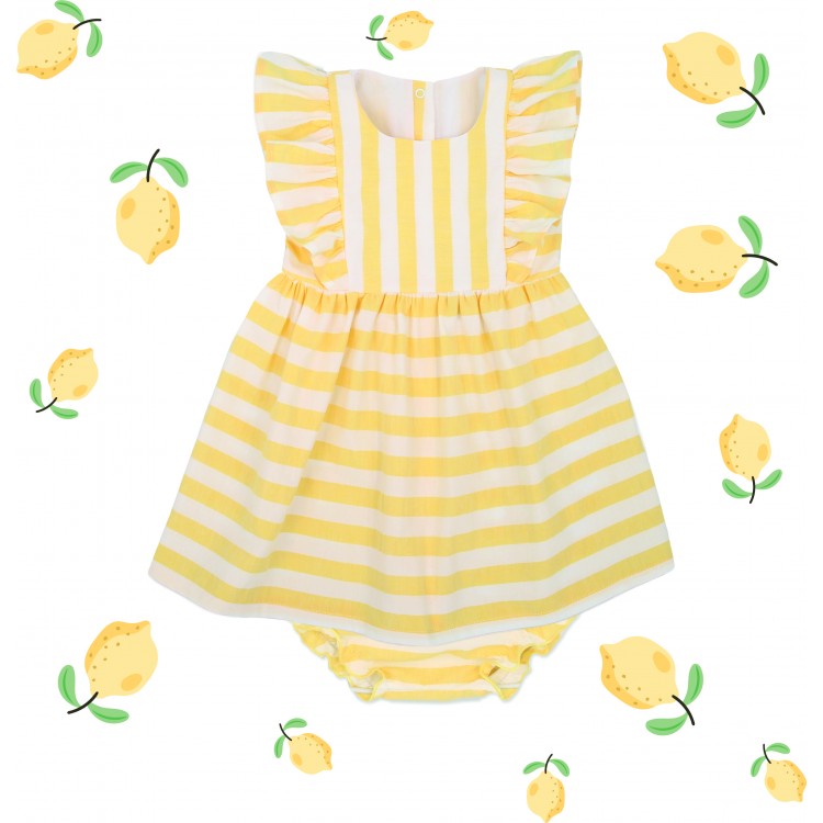 Vestido bebé verano rayas amarillas Vestido bebé verano rayas amarillas