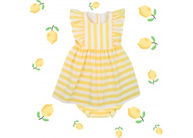 Vestido bebé rayas amarillas