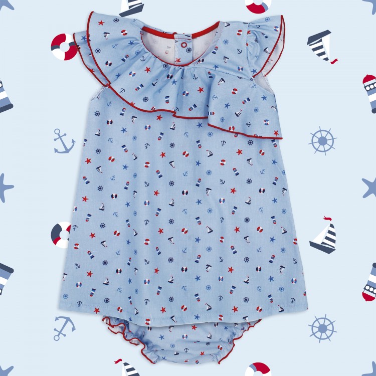 Vestido estampado marinero verano niña Vestido estampado marinero verano niña