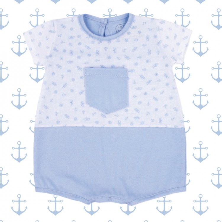 Ranita celeste estampada con motivos marineros