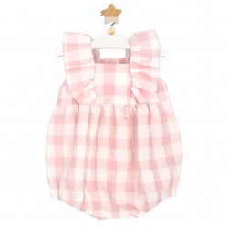 Pelele de bebé vichy rosa