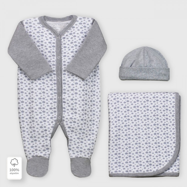 Set de nacimiento pelele + gorro + arrullo Set de nacimiento pelele + gorro + arrullo