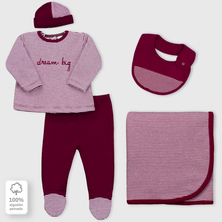 Conjunto dos piezas con pie bebé Conjunto dos piezas con pie bebé