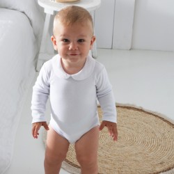 Body algodón manga larga cuello piqué