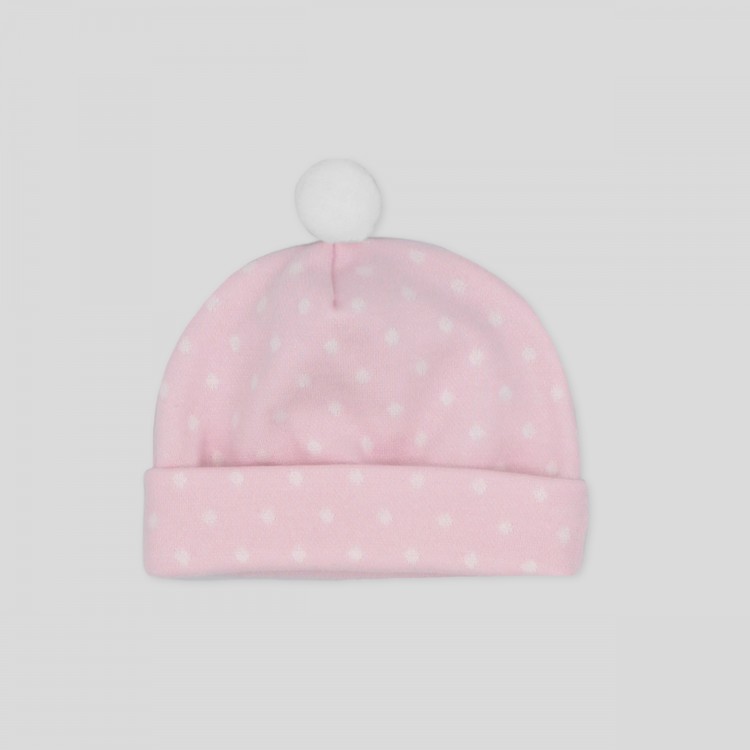 Gorro motas blancas y pompón