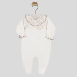 Pelele crudo cuello volante muselina