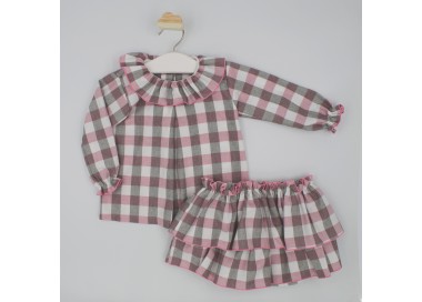 Conjunto blusa y falda niña