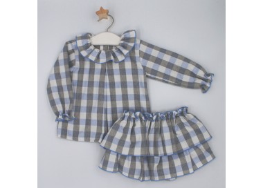 Conjunto niña camisa y falda