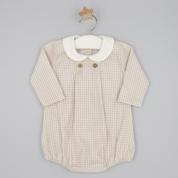 Pelele beige vichy bebe