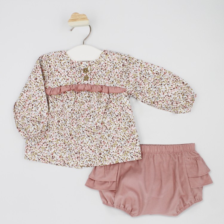 Conjunto niña 2 piezas blusa y bombacho pana Conjunto niña 2 piezas blusa y bombacho pana
