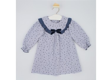 Vestido de bebé inverno azul