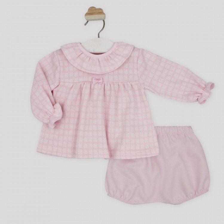 Conjunto corto punto cuadros rosa Conjunto corto punto cuadros rosa
