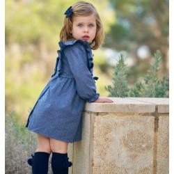 Vestido ceremonia azul con velour