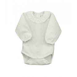 Body de plumeti bebé blanco roto