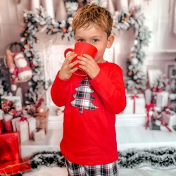 Pijama infantil invierno rojo vesubio