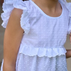 Camisón Comunión plumeti blanco