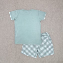 copy of Pijama de ceremonia niño rayas verdes