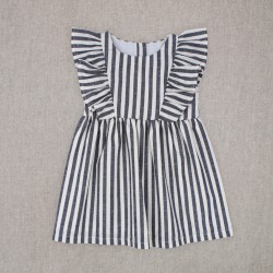 Vestido de rayas azules niña