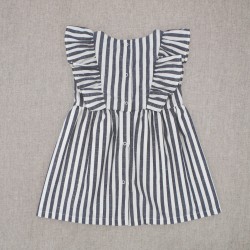 Vestido de rayas azules niña
