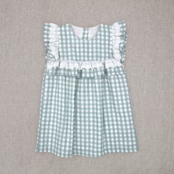 Vestido ceremonia vichy verde