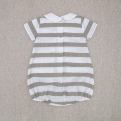Pelele corto bebé rayas