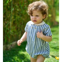Pelele con cuello bebé rayas
