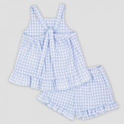 Conjunto tirantes niña vichy rosa