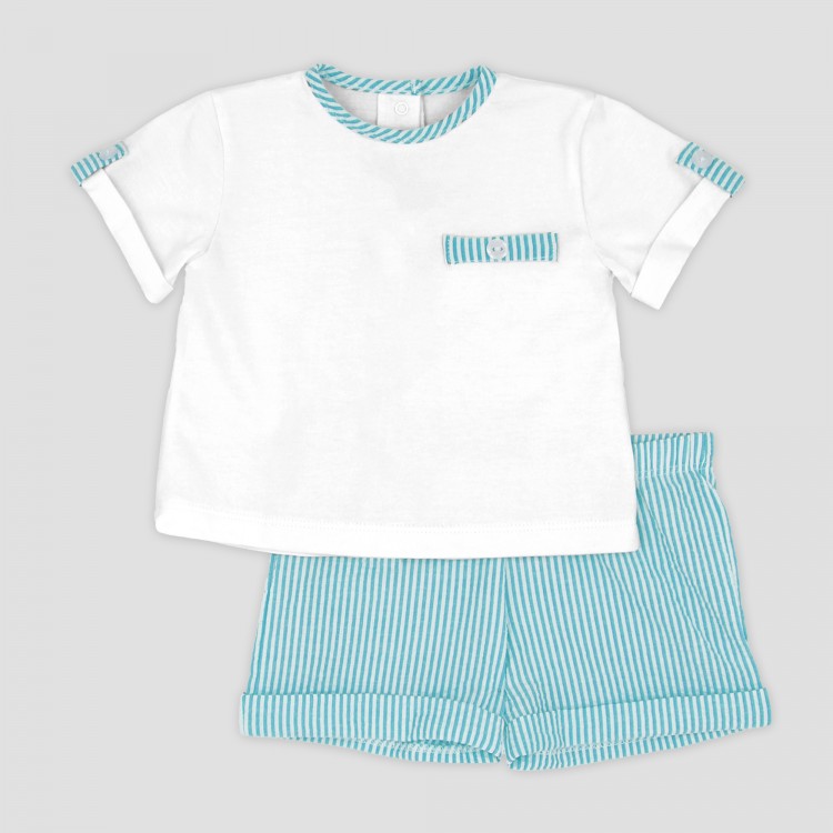 Conjunto bebé seersucker mil rayas Conjunto bebé seersucker mil rayas